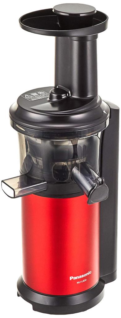 Panasonic Juicer Low Speed Vitamin Server Cold Press Compatible Recipe Book Included Metallic Red MJ-L400-R