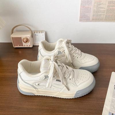 Белые ретро универсальные кроссовки на платформе женские 2025 осень новая мода повседневные спортивные кроссовки студенческие кеды