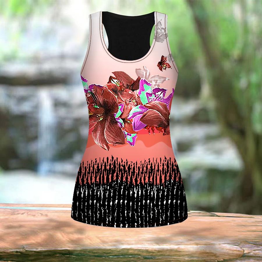 Женские летние спортивные рубашки с 3D-принтом больших цветов для занятий йогой и тренажерным залом, жилеты больших размеров