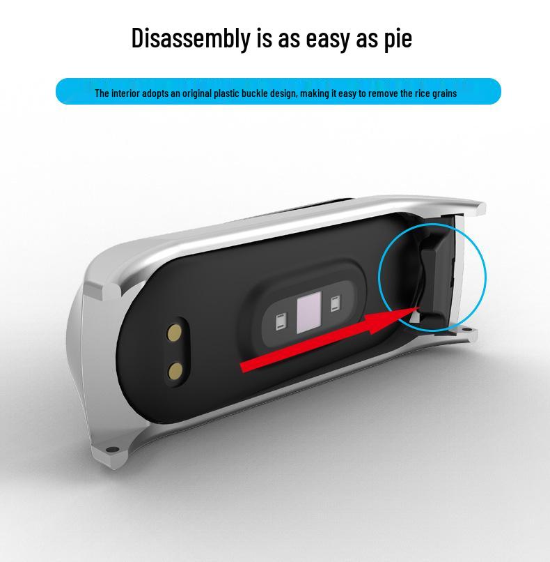 Совместимый с Xiaomi Band 7 браслет из нержавеющей стали с тремя рядами звеньев