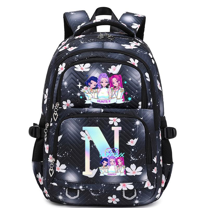 Animation Cartoon Letter Printing Large Capacity Shoulder Bag Lightweight Primary And Secondary School Students Leisure Schoolbag
