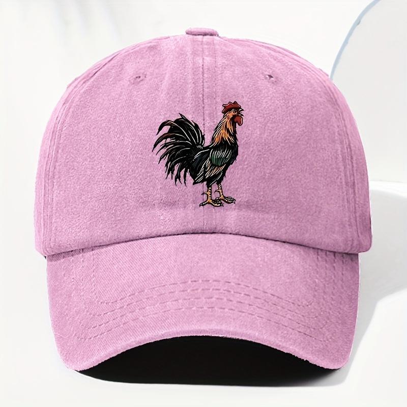1pc Embroidered "Silly" Chicken Letter Washed Baseball Cap,Adjustable Outdoor Sun Protection Casual Hat for Travel BeachVacation