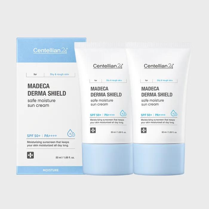 CENTELLIAN24 Madeca Derma Shield Safe Moisture Sun Cream 50ml (SPF50+) 2ea 24H UV Protection Moisture Hydrating Vegan Essence