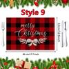 New Christmas Placemats Red Green Plaid Placemats Reversible Heat-Resistant Santa Claus Place mat for Xmas Home Decoration Gifts