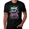 Make Luck Happen Lettering T-Shirt Funny T Shirts Cotton T Shirts for Man Graphic Tees T Shirts for Man Cotton Funny T-Shirt