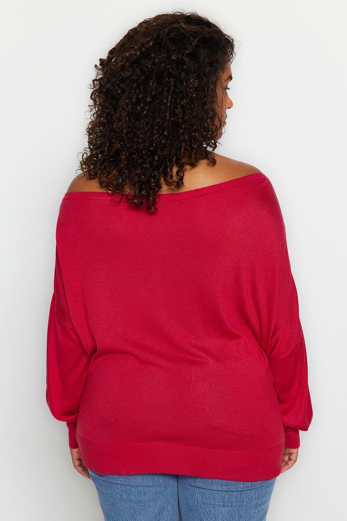 Женская мода, новый свитер большого размера, черный трикотаж с вырезом лодочкой, свитер