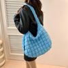 Women Shoulder Bag Large Capacity Zipper Closure Solid Color Padded Puffer Quilted Tote Bag Commute Shopping Travel Crossbody Bag Puff Sling Bag