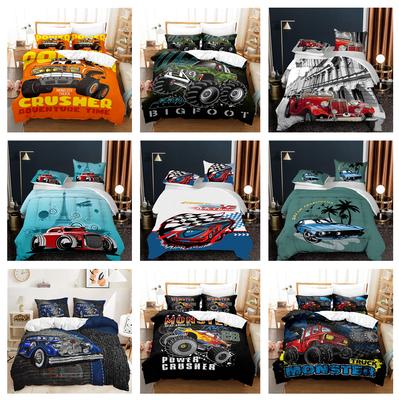 3D комплект постельного белья серии Classic Car с мультяшной тематикой автомобиля, пододеяльник и наволочка, 2/3 шт. AU140 * 210, быстросохнущее украшение для дома