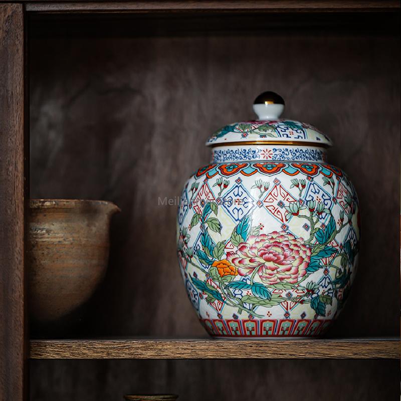 Double-layer Alloy Cover Tea Pot Boutique Moisture-proof Storage Tank High-end Sealed Pot Tea Container Tea Set Accessories Gift