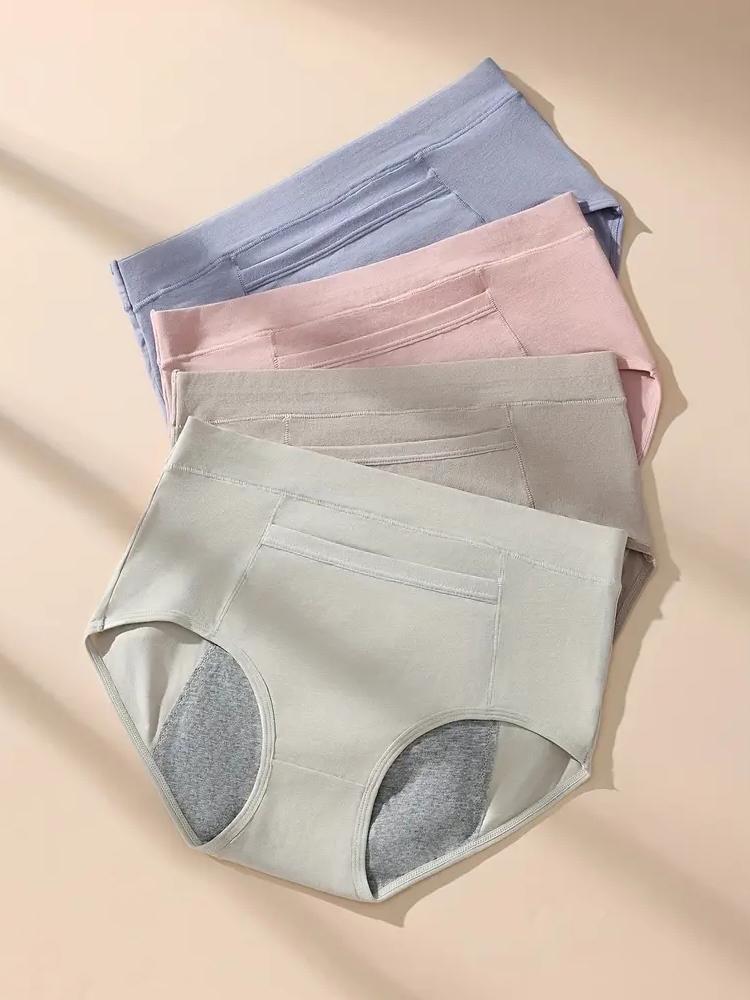 4 шт. женские менструальные трусы физиологические трусы герметичное нижнее белье женские менструальные трусы с высокой талией хлопковые трусы нижнее белье