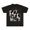 Dairy Cow Graphic Unisex Cotton T-shirt Tee Casuai Short Sleeve Crewneck Top Fashion Streetwear Autumn Shirt  Graphic T Shirts