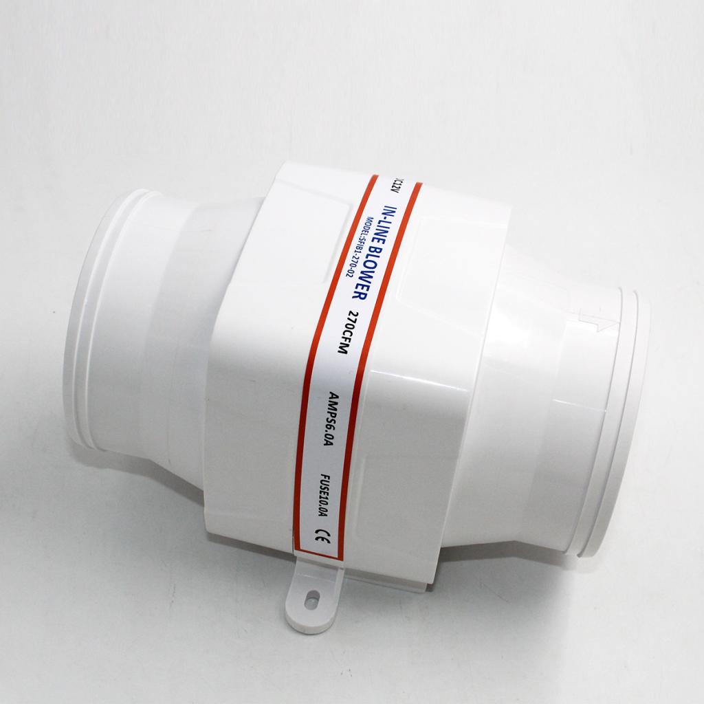 High Flow 270 CFM Bilge Inline Air Blower Moisture Resistant Ventilation Fan for Boat Engine Compartment 12V
