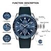 BY BENYAR Chronograph Analog 30M Water Leather Strap Quartz Blue and Perfect Gift for Men Men's Watch, Resistant, Simple, Stylish, Popular, Formal,