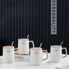 Creative and Simple English Mug with High Appearance Office and Household Ceramic Cup Large Capacity Couple Water Cup Coffee Cup