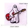 Punk Guitar Ghost Brooch Halloween Badge Decoration Pins