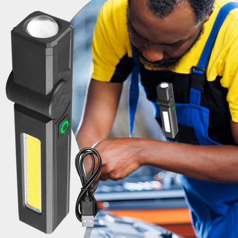 Portable Rechargeable LED Flashlight COB Work Light COB Hand Torch Magnetic Inspection Work Lights For Car Repair Household