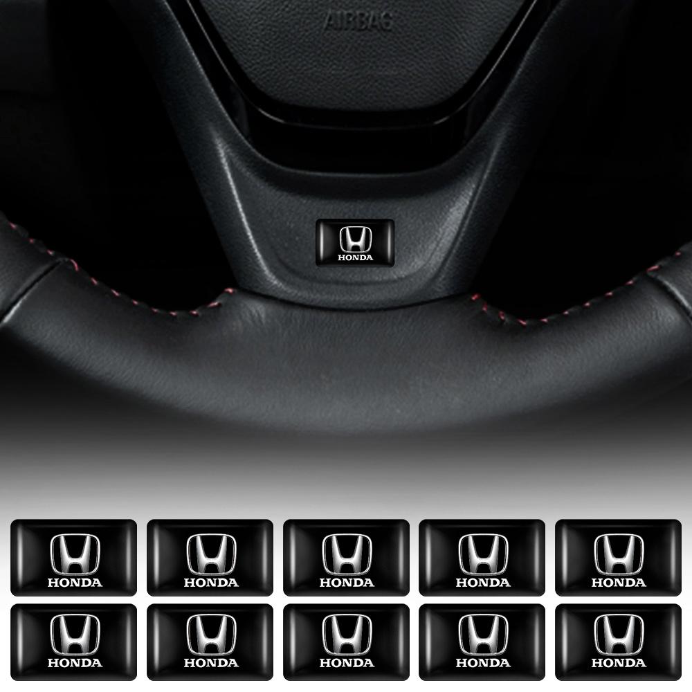LUP1 10pcs Car Emblem Stickers Epoxy Drop Glue Badge Decoration Decal For Honda Accord Fit CIVIC Mugen XRV CRV CITY VTEC Jazz Odyssey