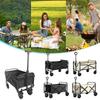Collapsible Wagon Cart Large Capacity Portable Folding Wagon Heavy Duty Foldable Wagon for Outdoor Camping Garden Sports Beach