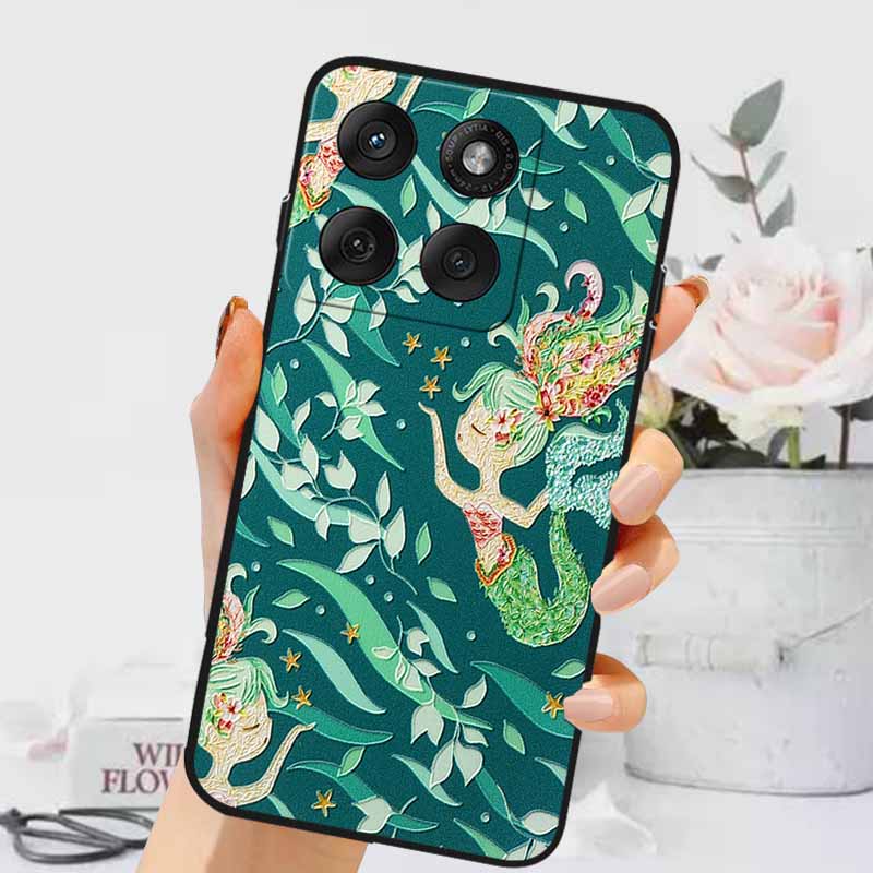 3D Тисненые Чехлы Для Edge 60 Fusion / Edge 60 Pro Рельефные Тисненые Ретро Силиконовая Задняя Крышка Для Edge 60 Stylus Черный Funda 60 Pro