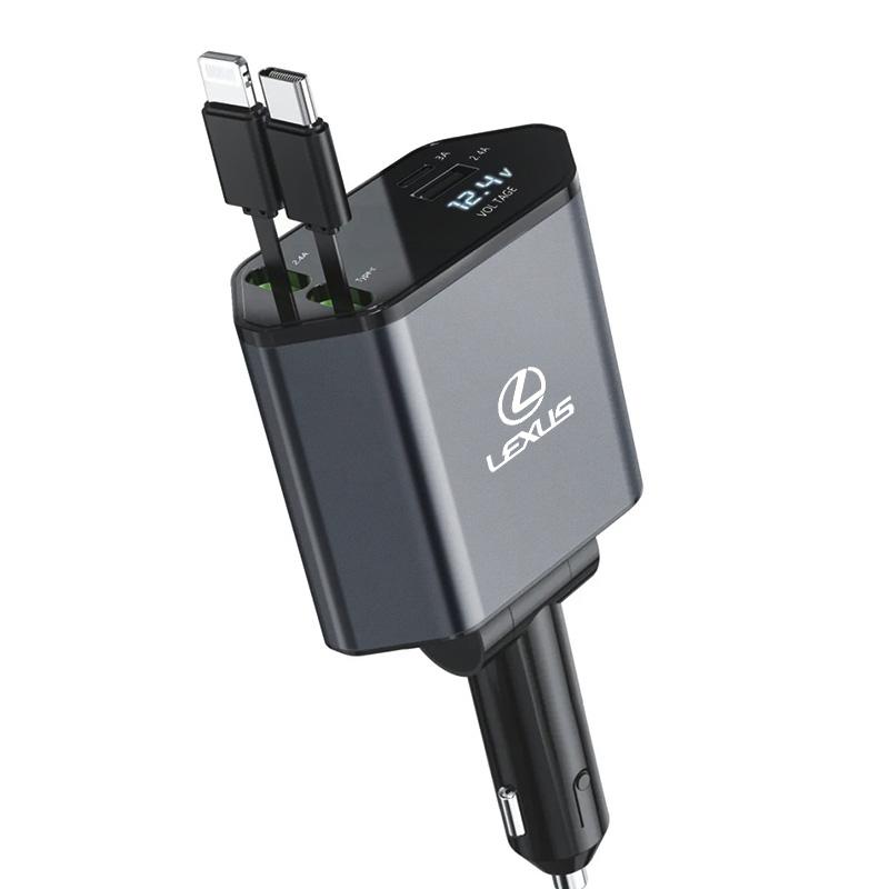 Car Lighter Charger 120W Phone Fast Charging Cable For Lexus F-SPORT ES RX NX LS UX LM LX GX LC RZ IS CT GS RC HS SC TX LBX AEY1