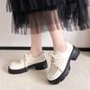 Fashion College Style Loafers Women British Style Thick-soled Leather Shoes 2024 Casual Lace Up Oxford Shoes Female Vintage Lolita Shoes