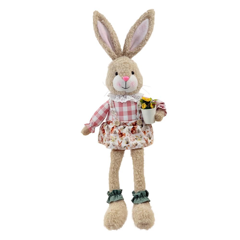 Cute Soft Bunny Plush Rustic Style Easter Decoration Items Easter Bunny Decor Table Centerpiece