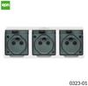 3-way surface-mounted socket, IP44, white, smoke flap, HERMES