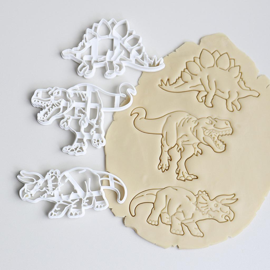 Cartoon Dinosaur Biscuit Molds Cookie Press Molds DIY Kitchen Accessories Pressable Cookie Cutters Cookie Cutters