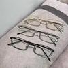 Fashion Square Eyeglasses Metal Frames For Women Men Silver Glasses Anti Blue Light Small Square Sunglasses Anti-Blue Glasses