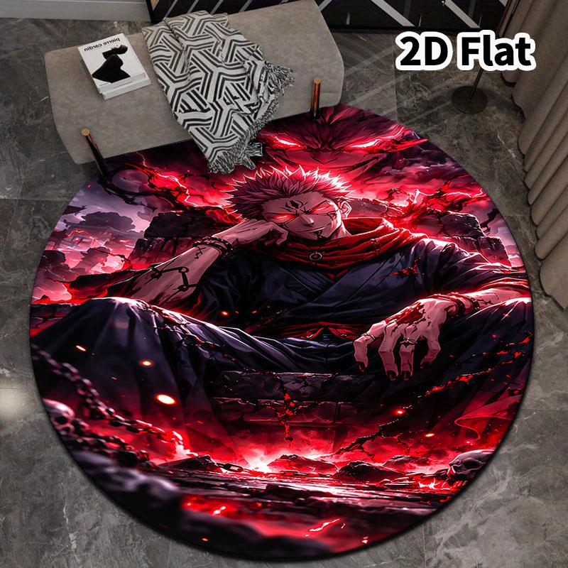 Ковер с круглым ворсом Jujutsu Kaisen Ковер для гостиной, спальни, дивана, игровой комнаты Декор Нескользящий коврик для пола