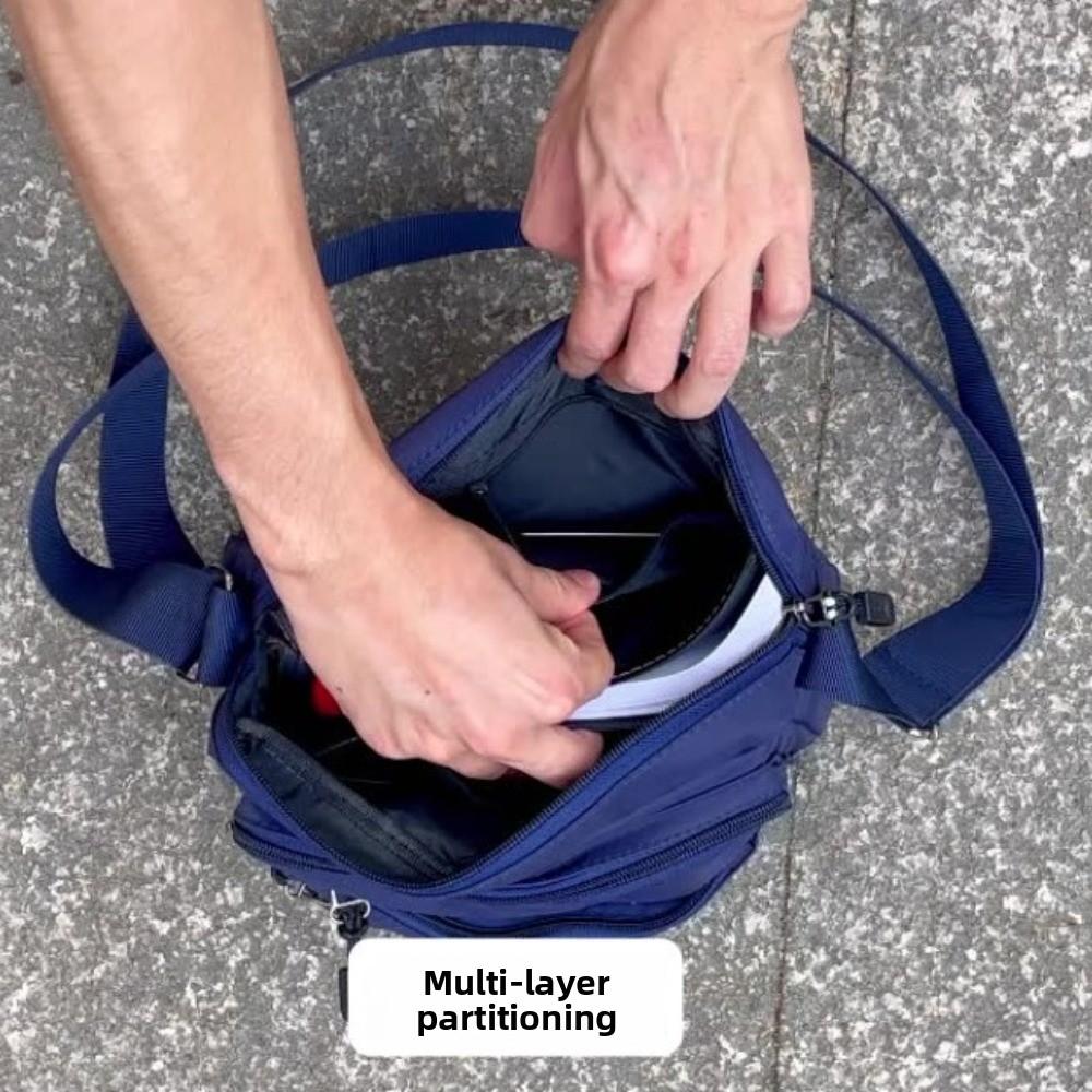 Large Capacity Men Crossbody Bag Lightweight Small Square Bag Student Outdoor