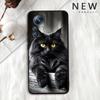 Аниме мультяшный кот иллюстрация Чехол для телефона Для Xiaomi Mi 15 14 13 13T 12 12T 12S 11 11i 11T Pro Ultra Lite 5G Черный Мягкий