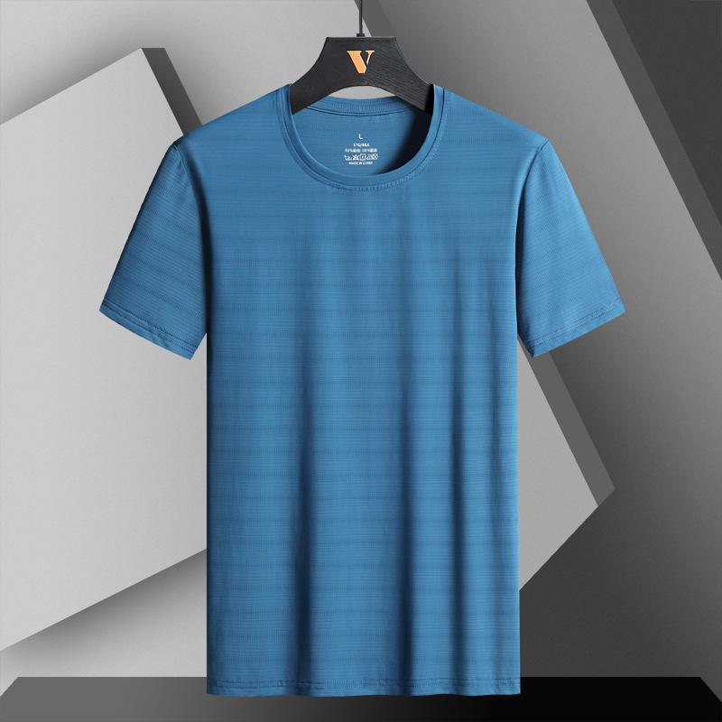 Men's Plus Size Summer Sports Ice Silk T-Shirt – Casual Short-Sleeve Top