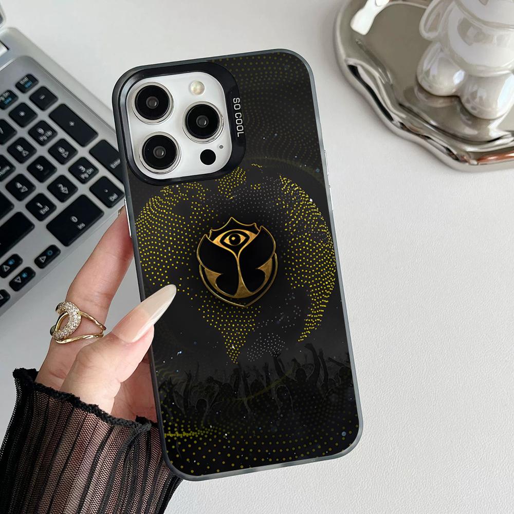 T-TomorrowlandS Phone Case Matte Colored Silver For Iphone 17 16 15 14 Pro 13 12 Air Plus 11 7 8 Max Luxury Cover