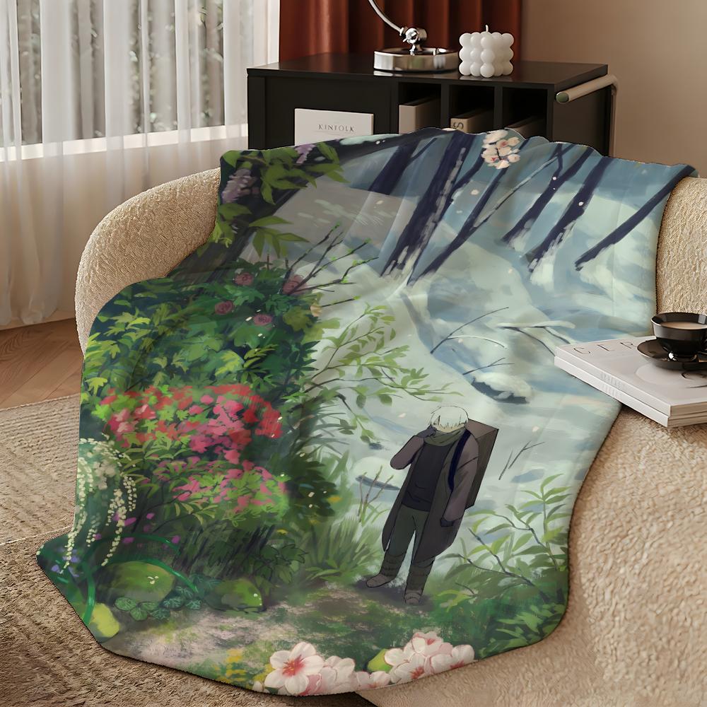 anime M-Mushishi-i Throw Warm Soft Flannel Blanket, Multi-use for Sofa Bed Camping Travel Nap