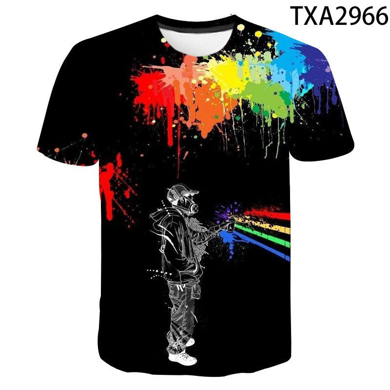 Футболки аниме гранж граффити 3D принт летняя футболка мода дети повседневный мальчики девочки кавайные мультфильмы круглый вырез футболка топы