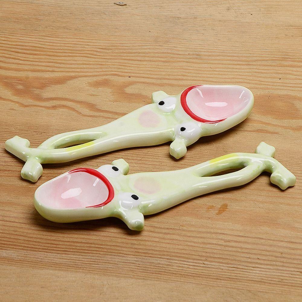 Ceramic Dessert Spoon Cute Coffee Spoon Tea Spoon Ugly Frog Spoon Party