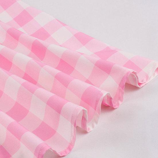 Женское розовое клетчатое платье без рукавов со шнуровкой и бантом, потайная молния, фигурист, подол, коктейльное вечернее платье-качели, праздничный костюм