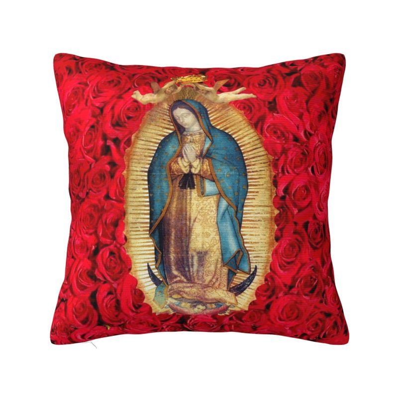 Virgin Mary Of Guadalupe Cushion Cover cm Soft Religious Art Throw Pillow Case Bedroom Decoration Bedding Sofa Pillowcase
