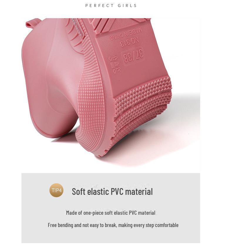 Morandi Color Women's Mid-Tube Non-Slip Rain Boots - Fashionable Classic Outdoor Rubber Shoes