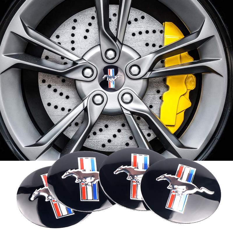 56mm Car Wheel Center Caps Badge Covers Emblem Stickers For Ford Focus Mustang MK7 Mondeo Mk4 Fusion Kuga Transit Edge Styling