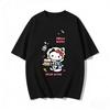 2026 новый летний милый графический топ HelloKitty повседневный хлопковый топ с коротким рукавом для женщин и девочек Каваи мультяшный принт Streetwear