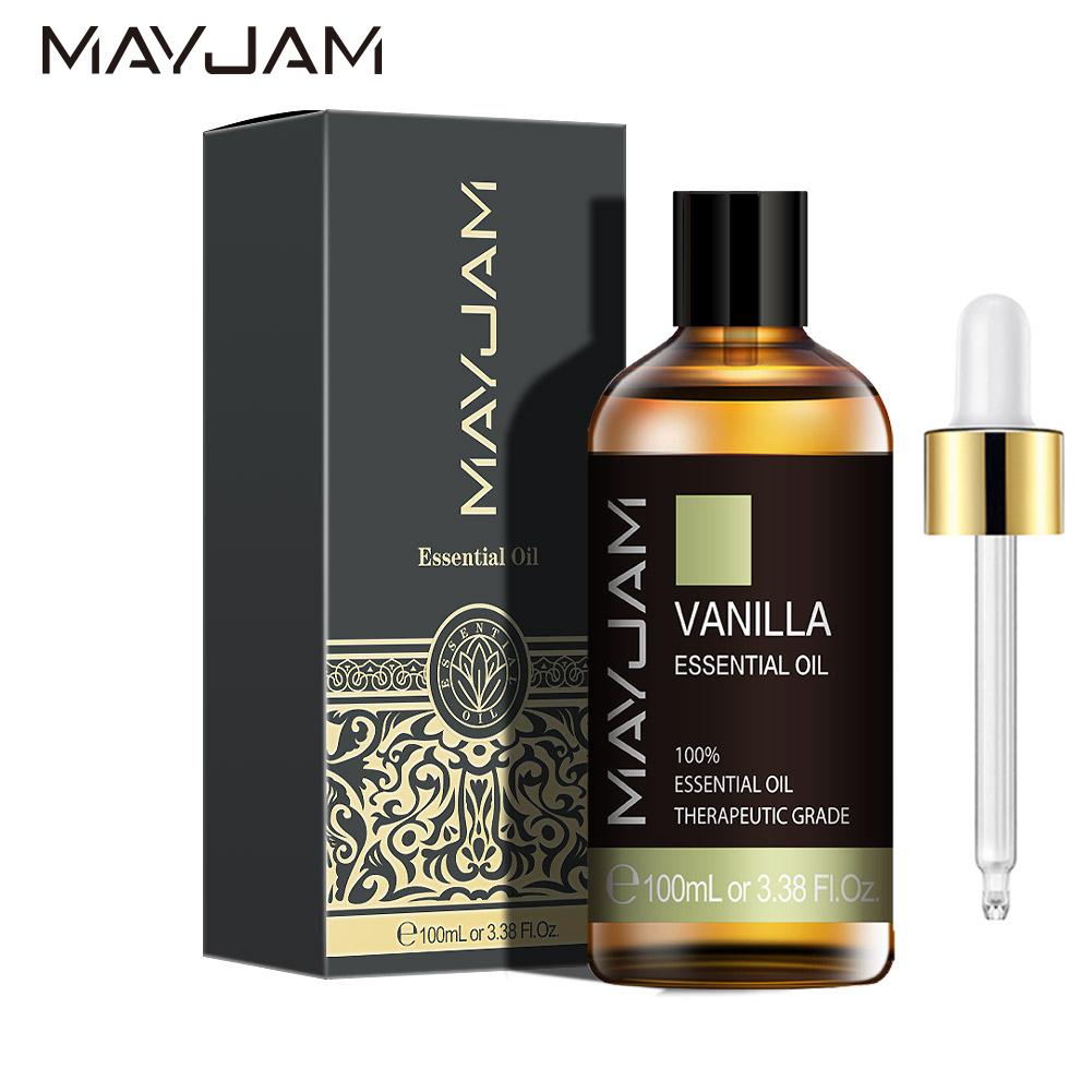 MAYJAM 10 мл/30 мл/100 мл ванильное натуральное ароматическое масло для изготовления свечей, мыла, парфюмерный диффузор свежести воздуха, чистое растительное эфирное масло