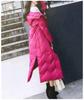 Women's Extra Long Retro Coat with Frog Button - New Version In White Duck Down, Chinese Ethnic Style