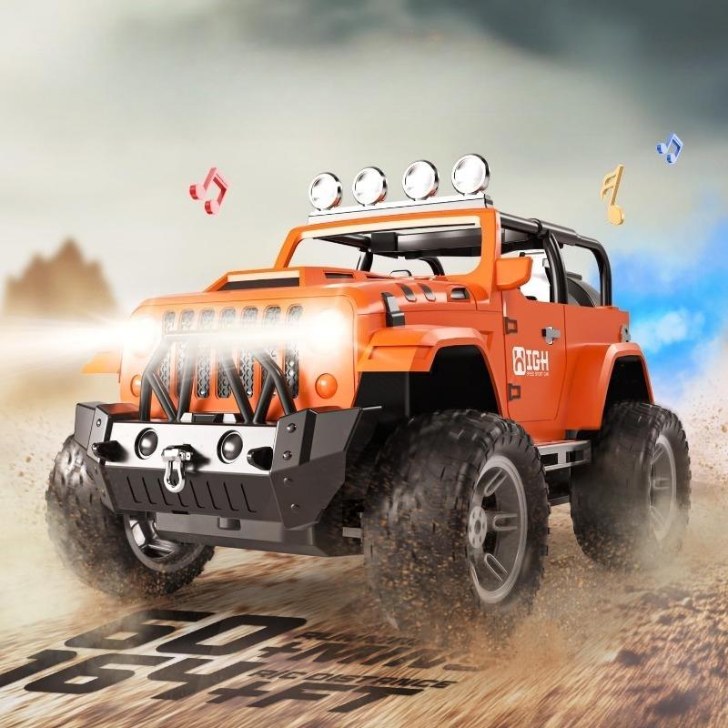 1:16 scale remote control car with water spray, lights, and sound effects; 2.4GHz children's remote control jeep.
