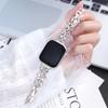 Роскошный женский ремешок для Apple Watch из нержавеющей стали, совместимый с 38-49 мм, ремешок с бантом и цирконами для IWatch Series Ultra, SE, 1-9