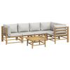 VidaXL Garden Lounge Set 6 Pcs with Light Grey Cushions Bamboo 3155105