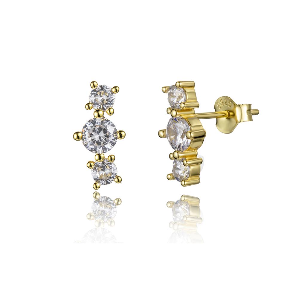 ANDYWEN Серьги-гвоздики из стерлингового серебра 925 пробы с тремя цирконами и фианитами, женские роскошные ювелирные изделия 2023 года, классический новый дизайн для женщин, хрустальные драгоценности