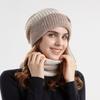 Soft Winter Beanie Hat Scarf Set Thicken Warm Wool Hat Neck Warmer Thermal Knit Cap  Cold Weather