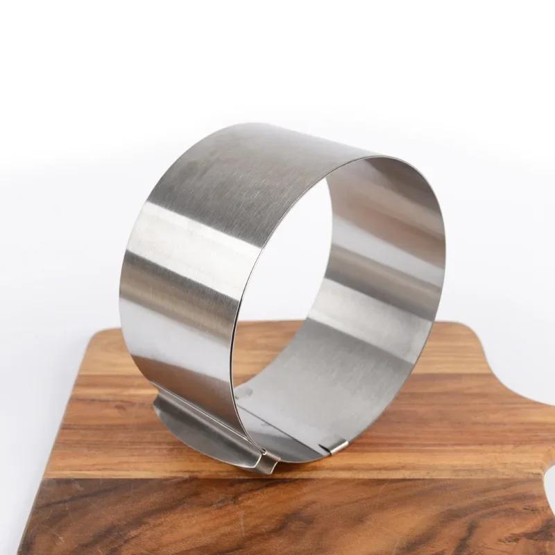 1pc Round Adjustable Stainless Steel Cake Ring Mold Retractable Mousse Cake Ring for Easy Release Baking Ring Tools 6-12inch